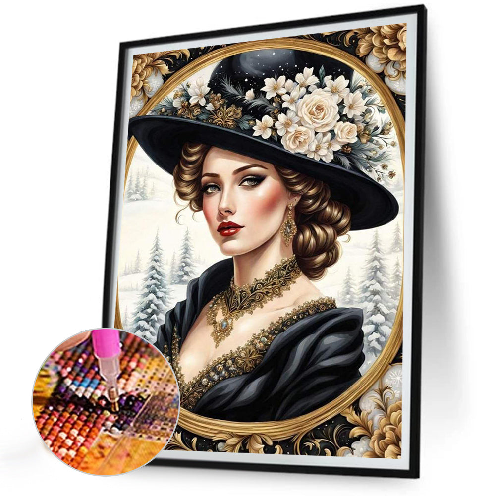 Noble Lady - Full Round Drill Diamond Painting 30*40CM