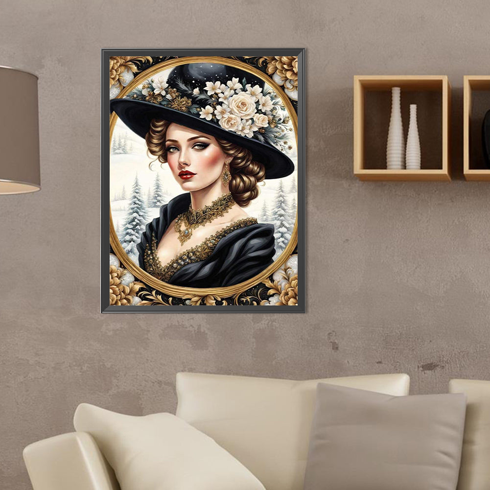 Noble Lady - Full Round Drill Diamond Painting 30*40CM