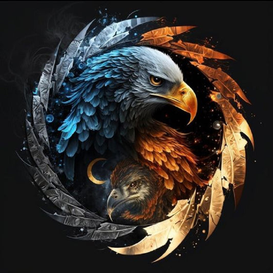 Ice Fire Eagle - Full Round Drill Diamond Painting 30*30CM