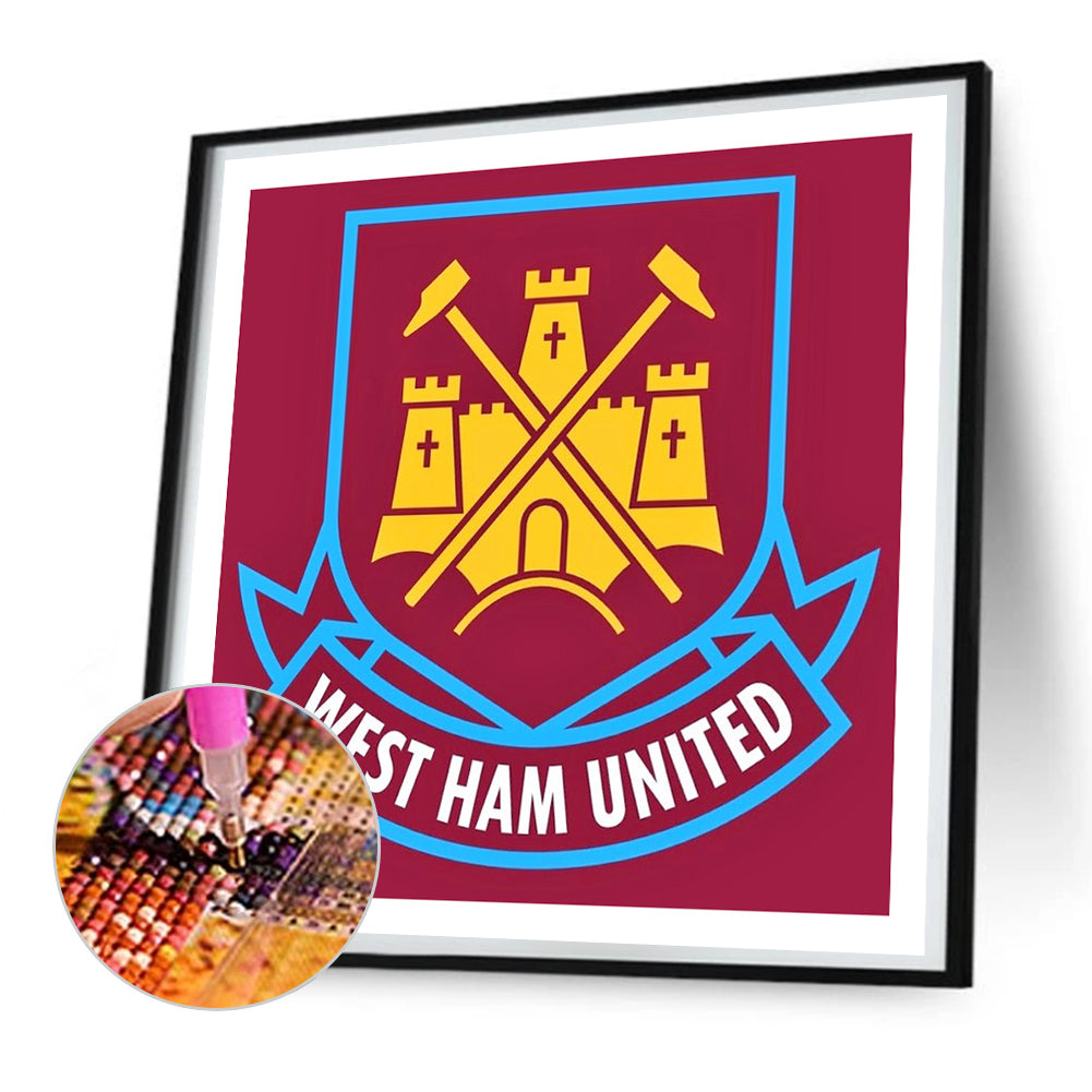 West Ham United Logo - Full Round Drill Diamond Painting 30*30CM