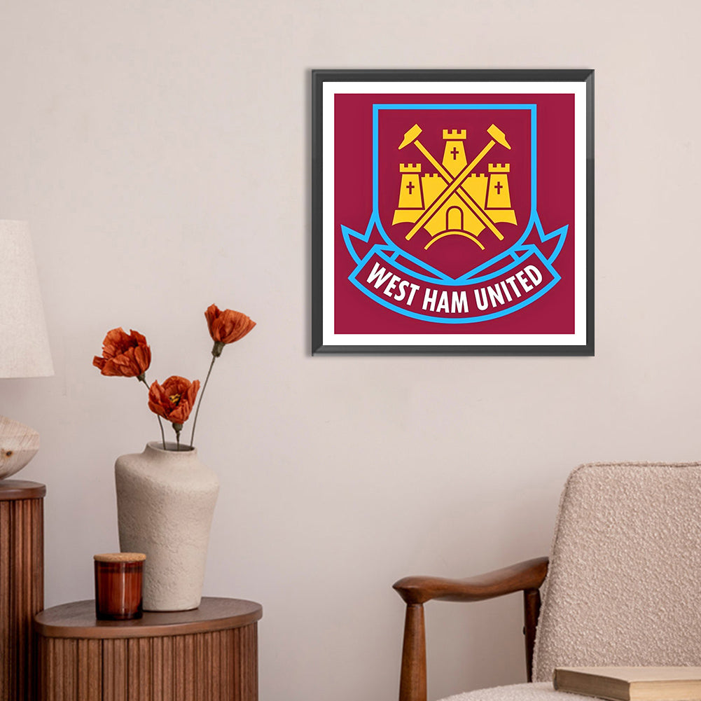 West Ham United Logo - Full Round Drill Diamond Painting 30*30CM