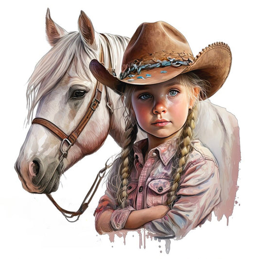 Western Cowboy Doll - Full Round Drill Diamond Painting 30*30CM