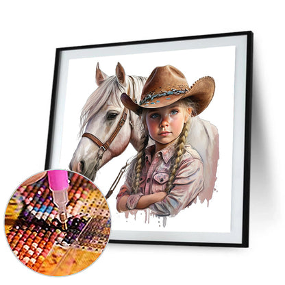 Western Cowboy Doll - Full Round Drill Diamond Painting 30*30CM