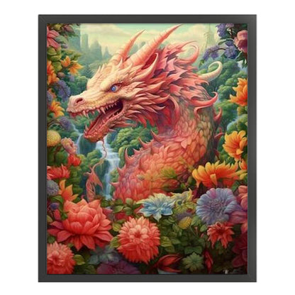 Flower Dragon - 11CT Stamped Cross Stitch 50*60CM