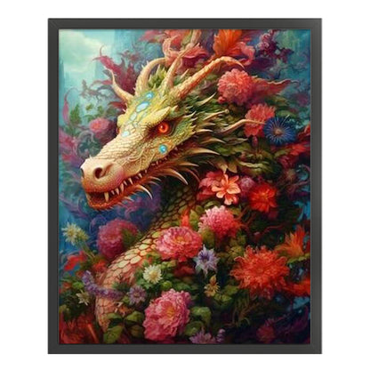 Flower Dragon - 11CT Stamped Cross Stitch 50*60CM