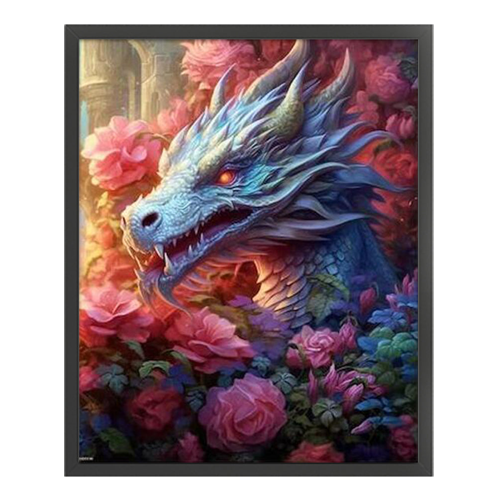 Flower Dragon - 11CT Stamped Cross Stitch 50*60CM