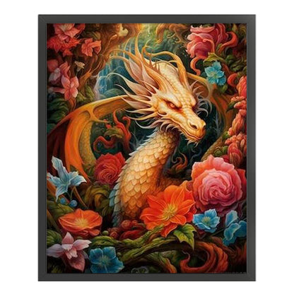 Flower Dragon - 11CT Stamped Cross Stitch 50*60CM