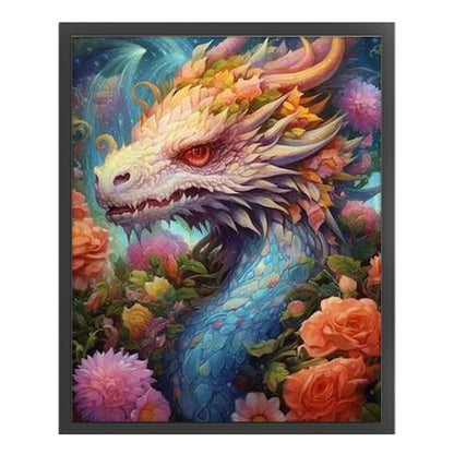 Flower Dragon - 11CT Stamped Cross Stitch 50*60CM