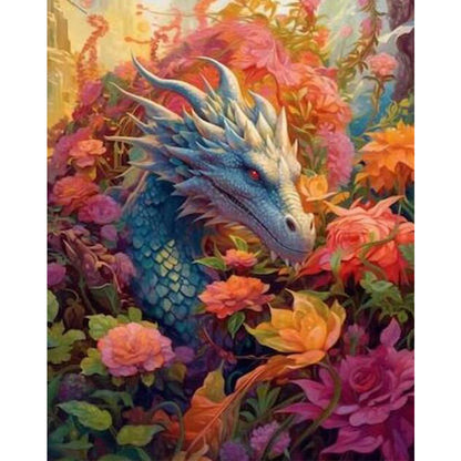 Flower Dragon - 11CT Stamped Cross Stitch 50*60CM