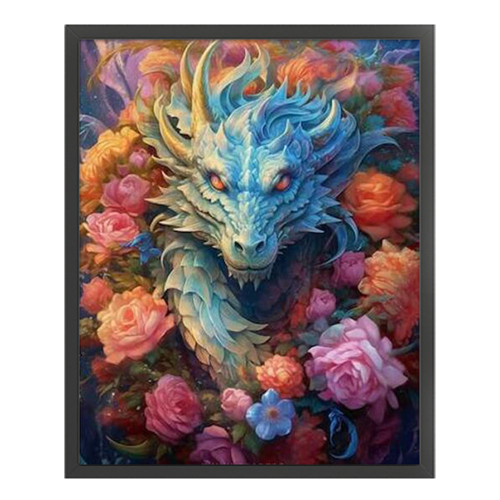 Flower Dragon - 11CT Stamped Cross Stitch 50*60CM