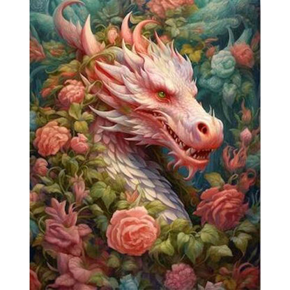 Flower Dragon - 11CT Stamped Cross Stitch 50*60CM