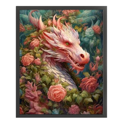 Flower Dragon - 11CT Stamped Cross Stitch 50*60CM