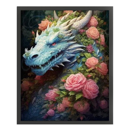 Flower Dragon - 11CT Stamped Cross Stitch 50*60CM