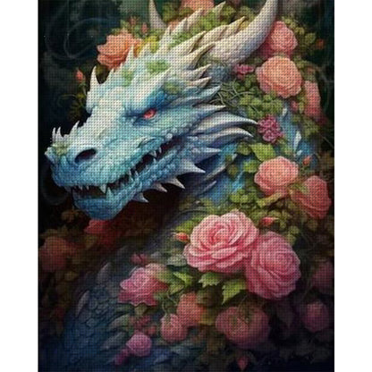 Flower Dragon - 11CT Stamped Cross Stitch 50*60CM