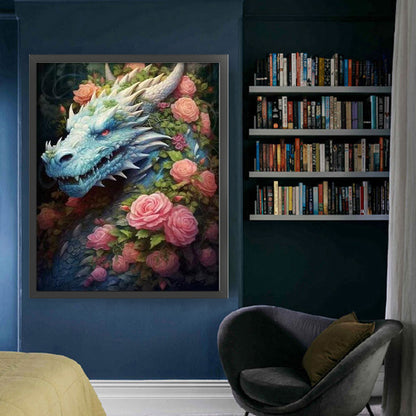 Flower Dragon - 11CT Stamped Cross Stitch 50*60CM