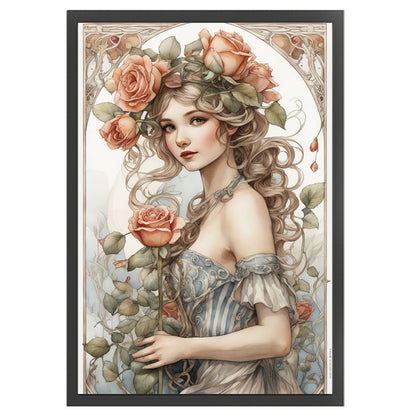 Rose Girl - 11CT Stamped Cross Stitch 40*60CM