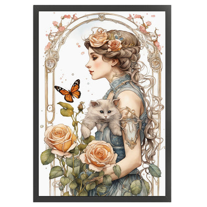 Rose Girl - 11CT Stamped Cross Stitch 40*60CM