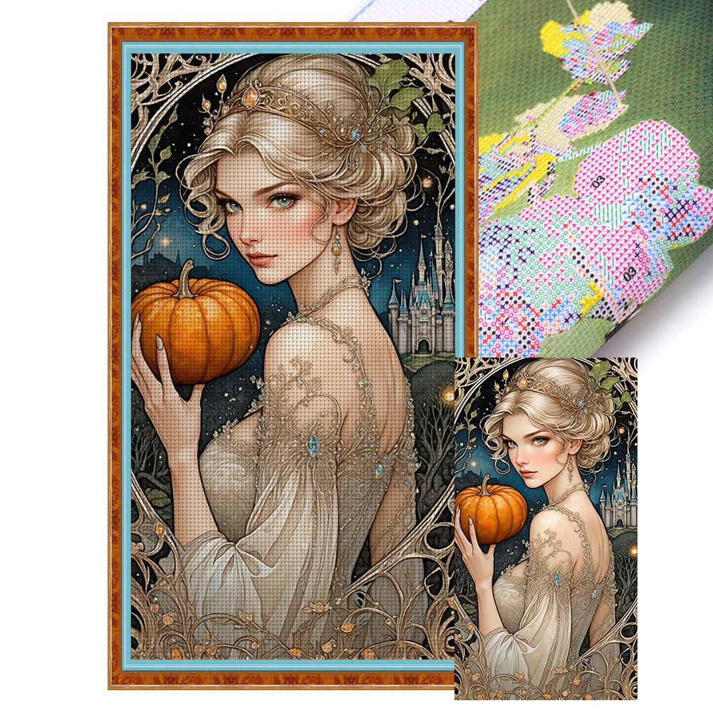 Pumpkin Girl - 11CT Stamped Cross Stitch 40*75CM