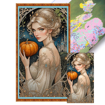 Pumpkin Girl - 11CT Stamped Cross Stitch 40*75CM