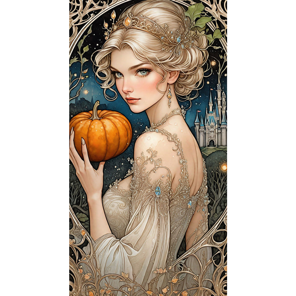 Pumpkin Girl - 11CT Stamped Cross Stitch 40*75CM