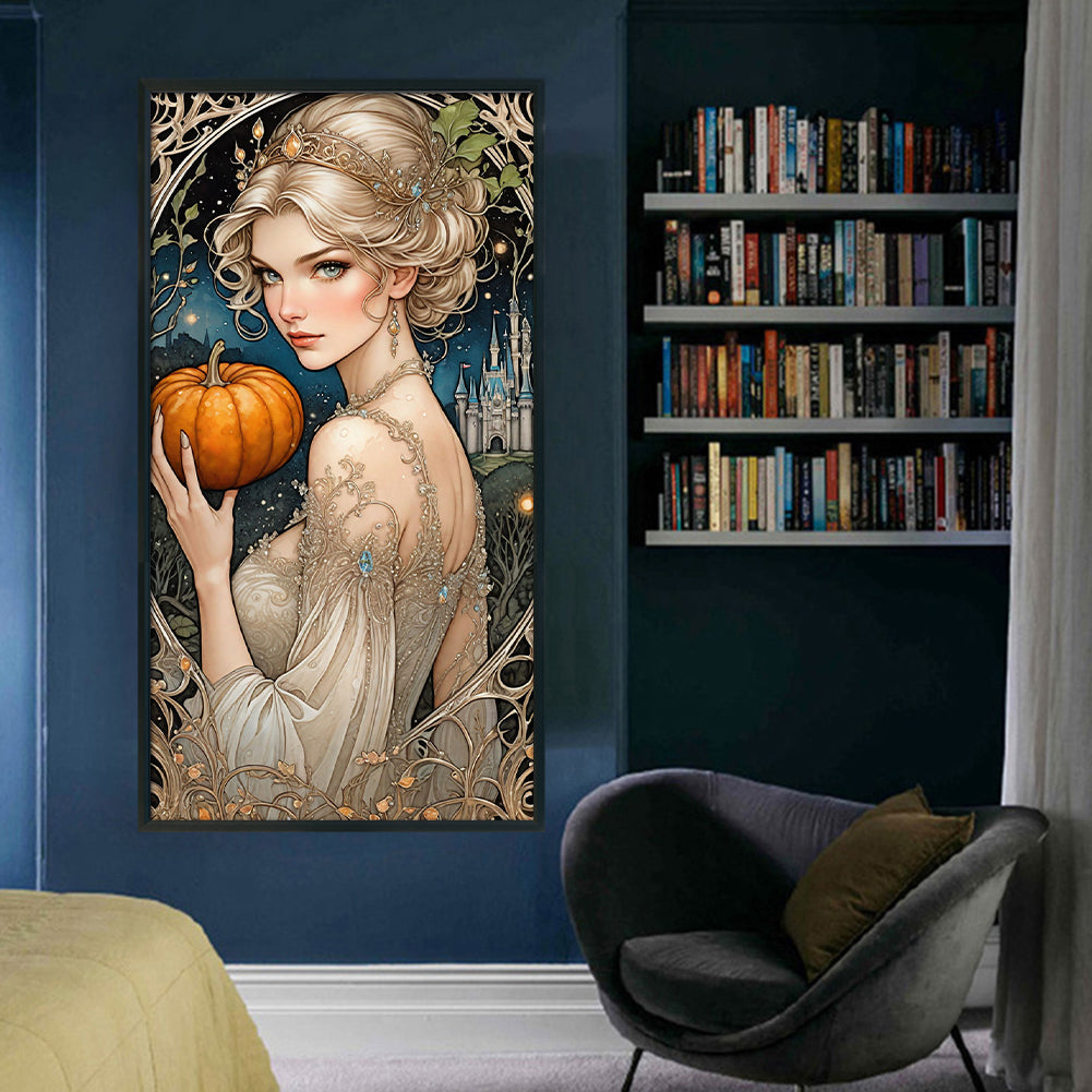 Pumpkin Girl - 11CT Stamped Cross Stitch 40*75CM