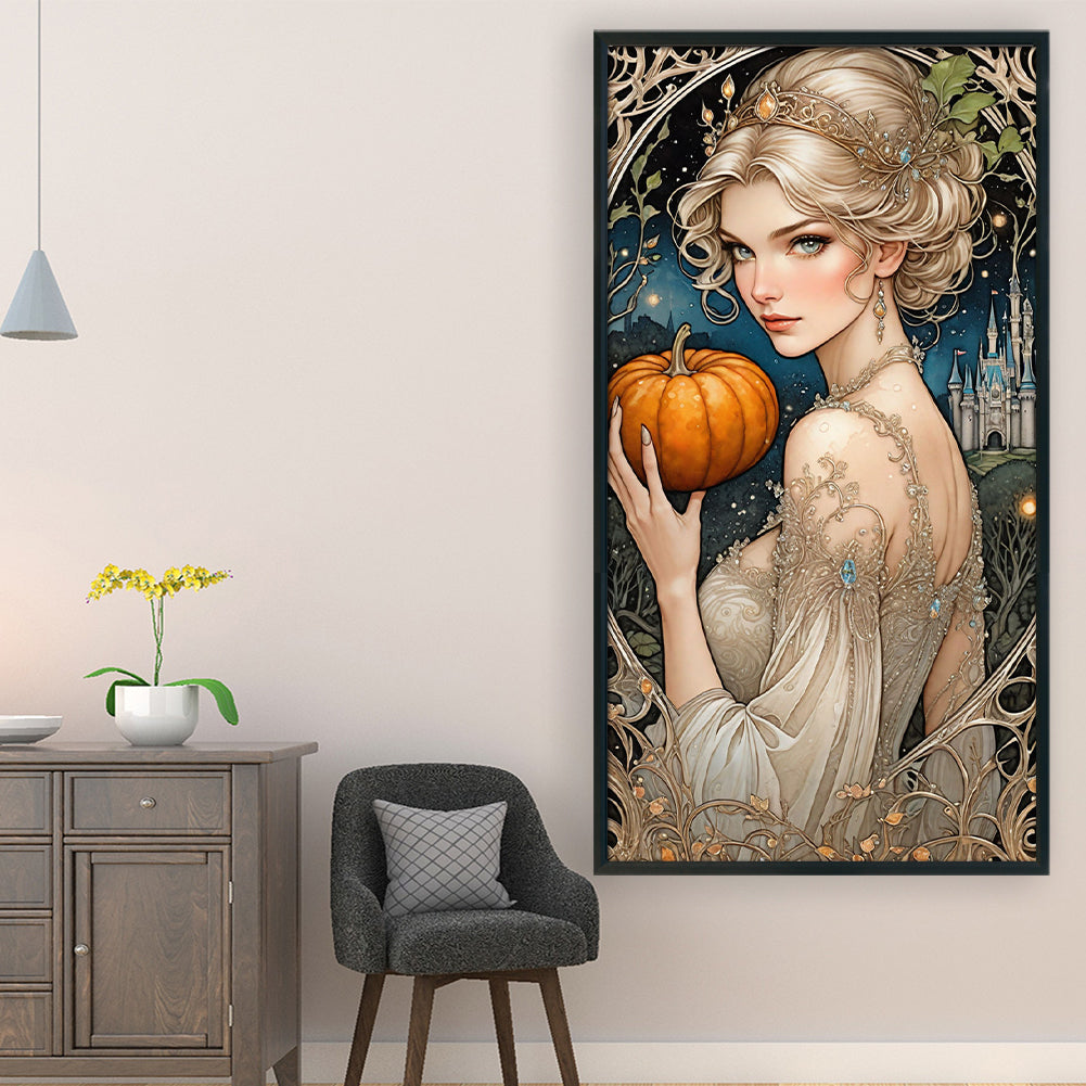 Pumpkin Girl - 11CT Stamped Cross Stitch 40*75CM