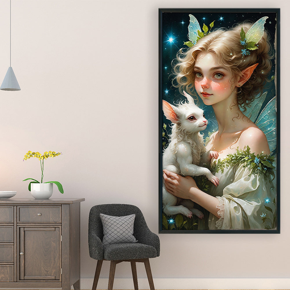 Elf Girl - 11CT Stamped Cross Stitch 40*75CM