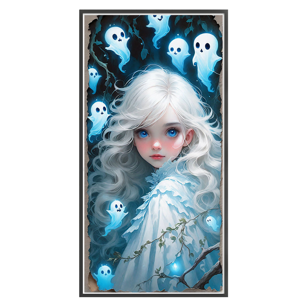 Ghost Girl - 11CT Stamped Cross Stitch 40*80CM