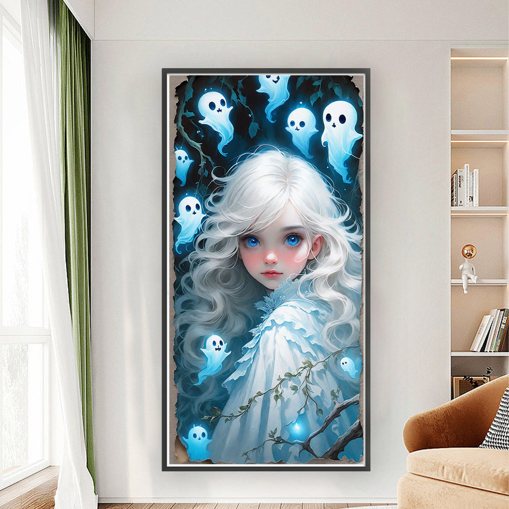 Ghost Girl - 11CT Stamped Cross Stitch 40*80CM