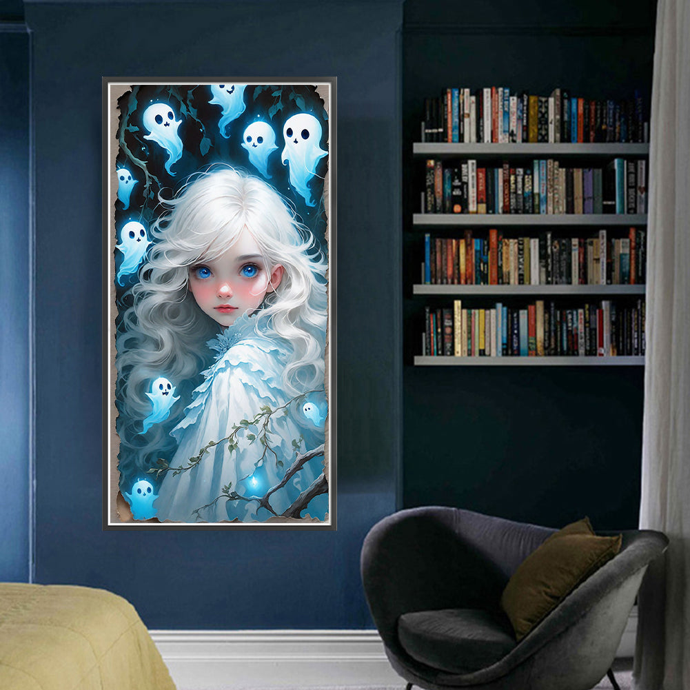 Ghost Girl - 11CT Stamped Cross Stitch 40*80CM