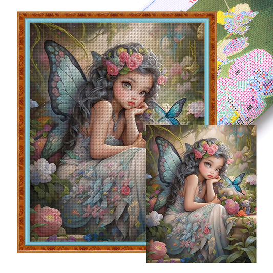 Butterfly Fairy Girl - 11CT Stamped Cross Stitch 50*60CM