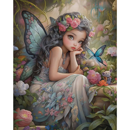 Butterfly Fairy Girl - 11CT Stamped Cross Stitch 50*60CM