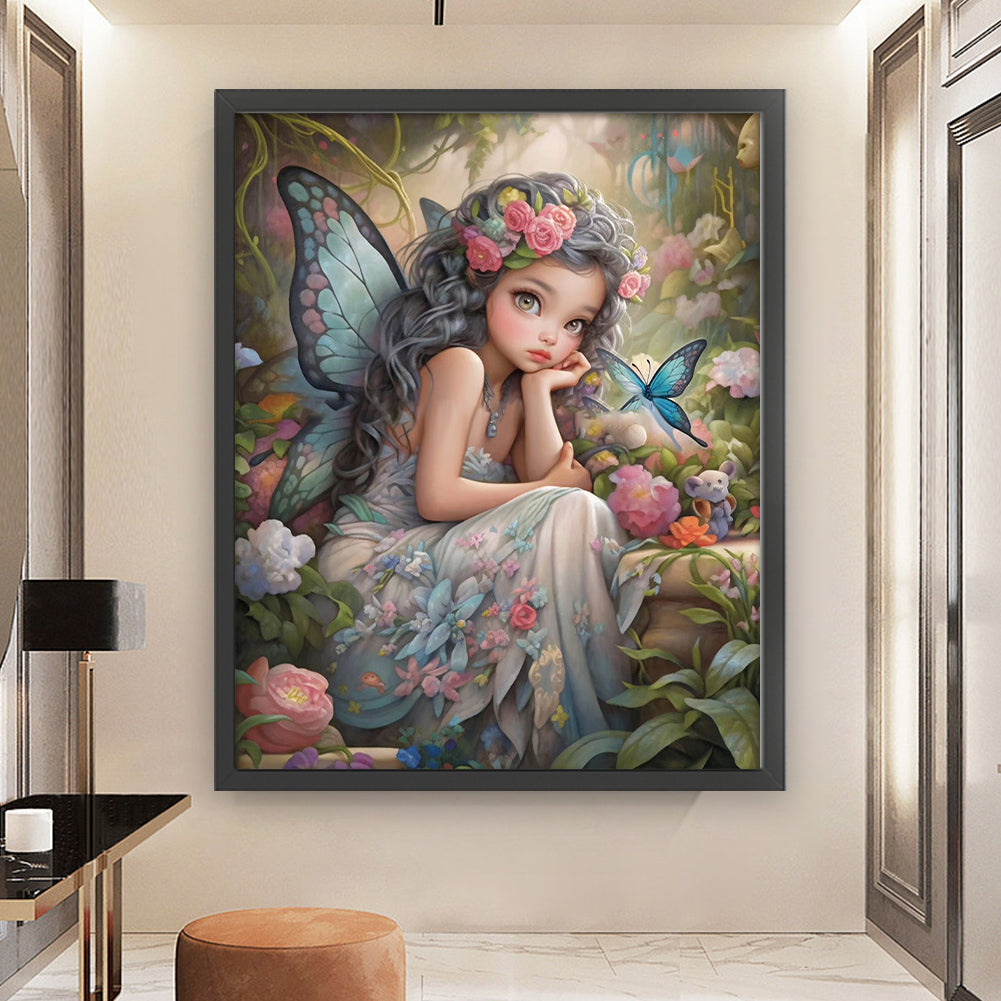 Butterfly Fairy Girl - 11CT Stamped Cross Stitch 50*60CM