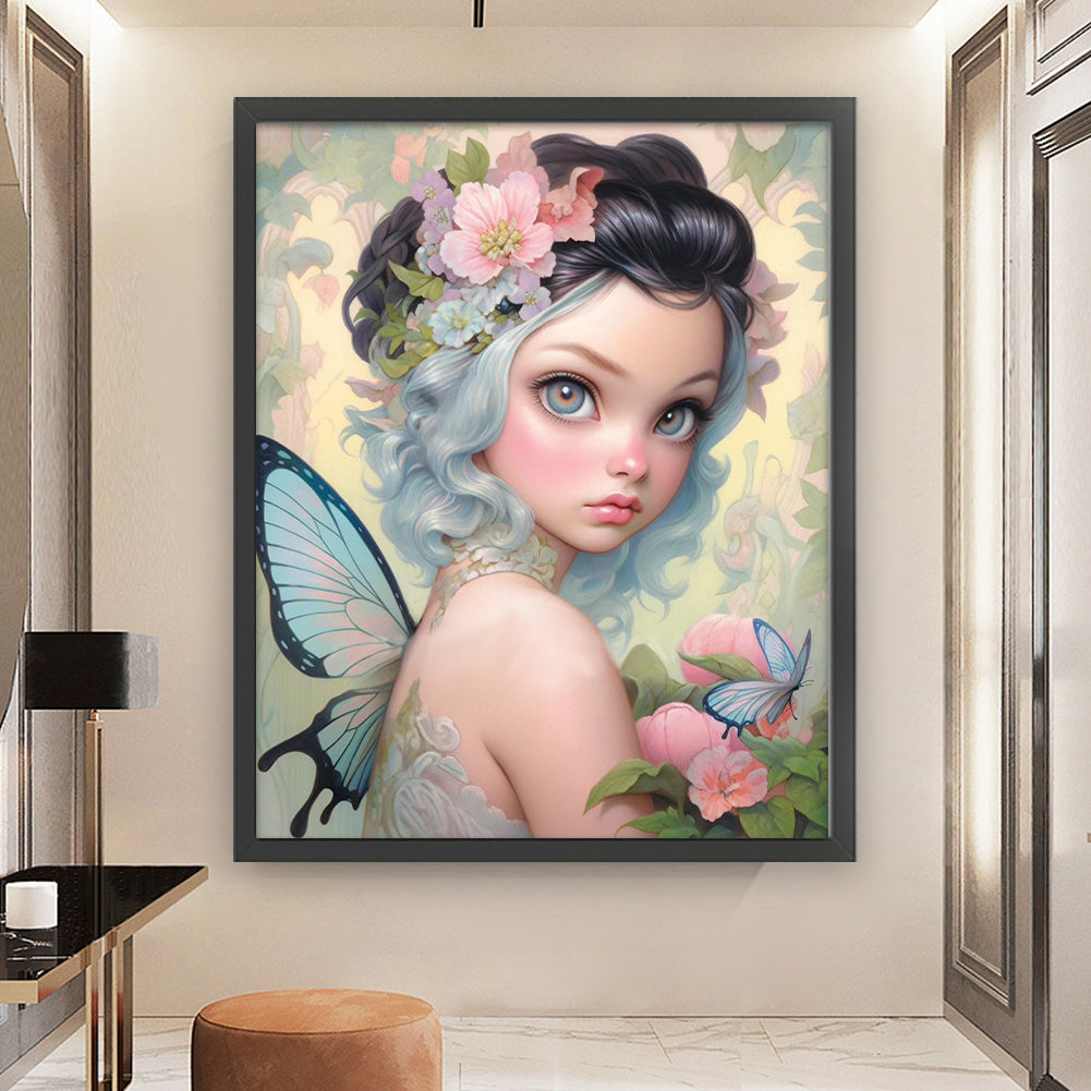 Butterfly Fairy Girl - 11CT Stamped Cross Stitch 50*60CM