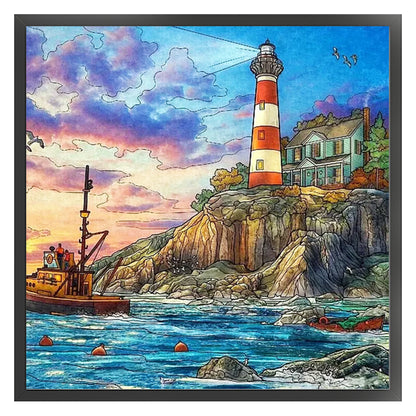 Lighthouse - 14CT Stamped Cross Stitch 50*50CM