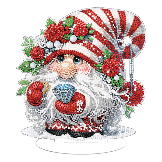 Acrylic Cute Gnome Single-Sided Desktop Diamond Art Kits Door Decor (Diamond)