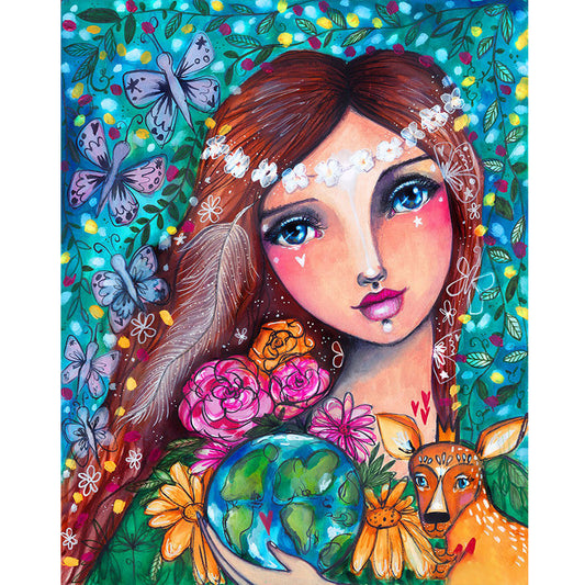 Girl - Full Round Drill Diamond Painting 40*50CM