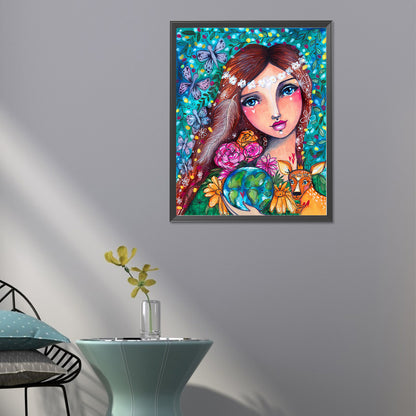 Girl - Full Round Drill Diamond Painting 40*50CM