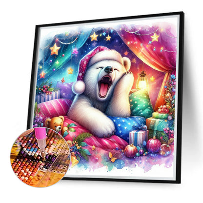 White Bear Waking Up - Full Round Drill Diamond Painting 40*40CM