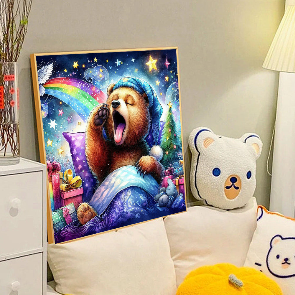 Waking Bear And Rainbow - Full Round Drill Diamond Painting 40*40CM