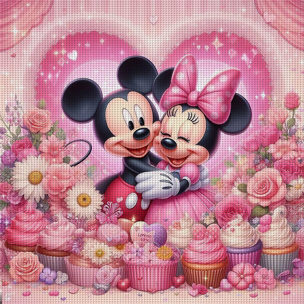 Mickey And Minnie - 11CT Stamped Cross Stitch 40*40CM