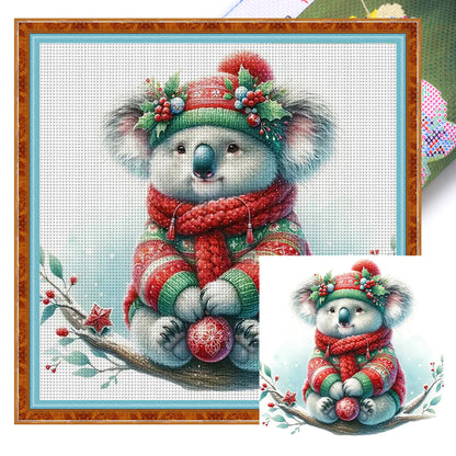 Koala In Winter - 18CT Stamped Cross Stitch 30*30CM