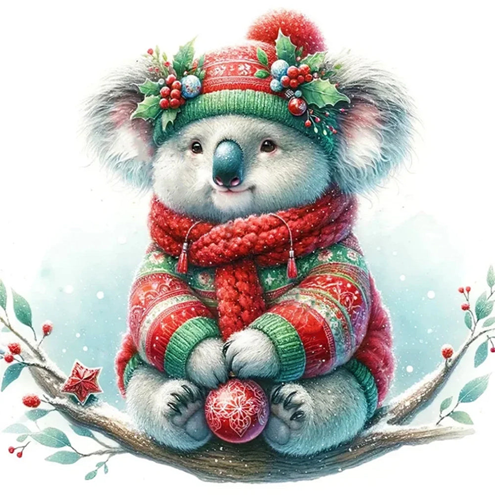 Koala In Winter - 18CT Stamped Cross Stitch 30*30CM