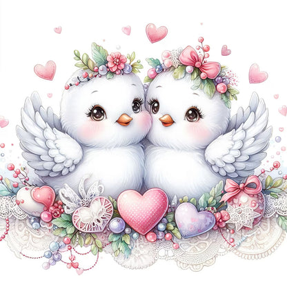 Pair Of White Doves - Full Round Drill Diamond Painting 30*30CM