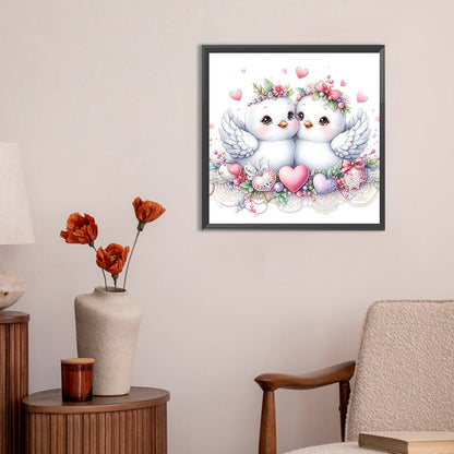 Pair Of White Doves - Full Round Drill Diamond Painting 30*30CM