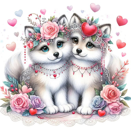 A Pair Of Wolfdogs - Full Round Drill Diamond Painting 30*30CM