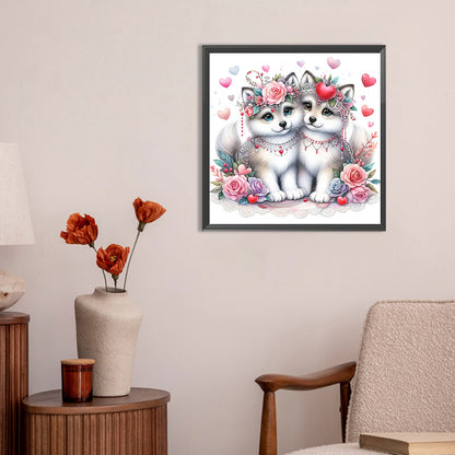 A Pair Of Wolfdogs - Full Round Drill Diamond Painting 30*30CM