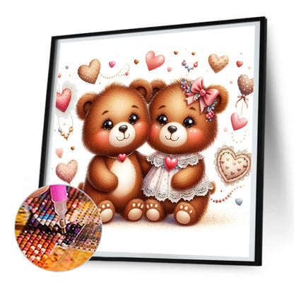 Pair Of Bears - Full Round Drill Diamond Painting 30*30CM