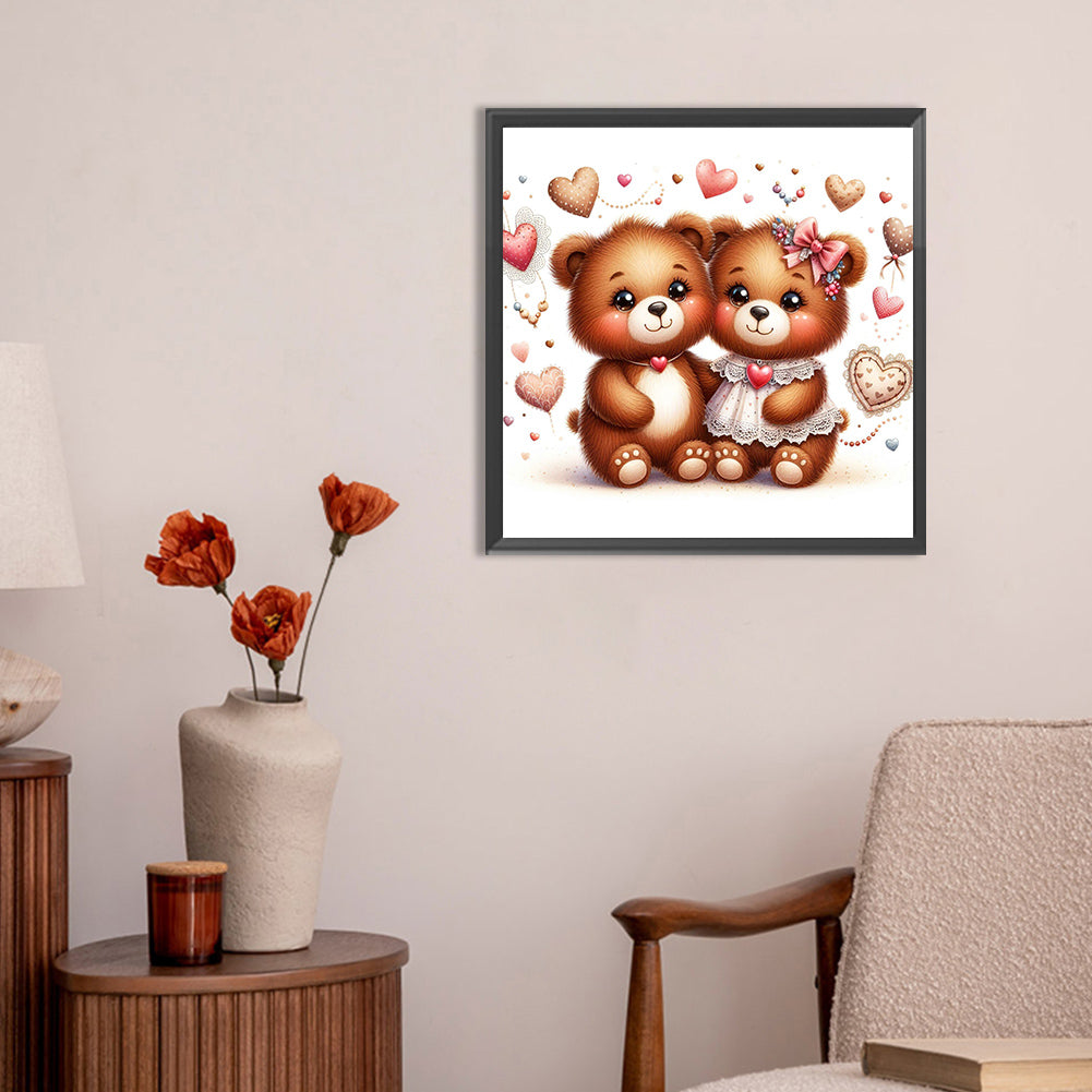 Pair Of Bears - Full Round Drill Diamond Painting 30*30CM