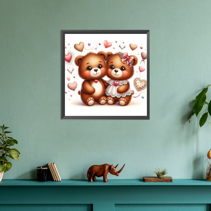 Pair Of Bears - Full Round Drill Diamond Painting 30*30CM